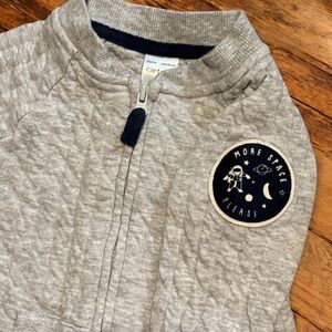 Carter's Quilted Gray One Piece Space Astronaut Baby Footie Boy’s size 9 months
